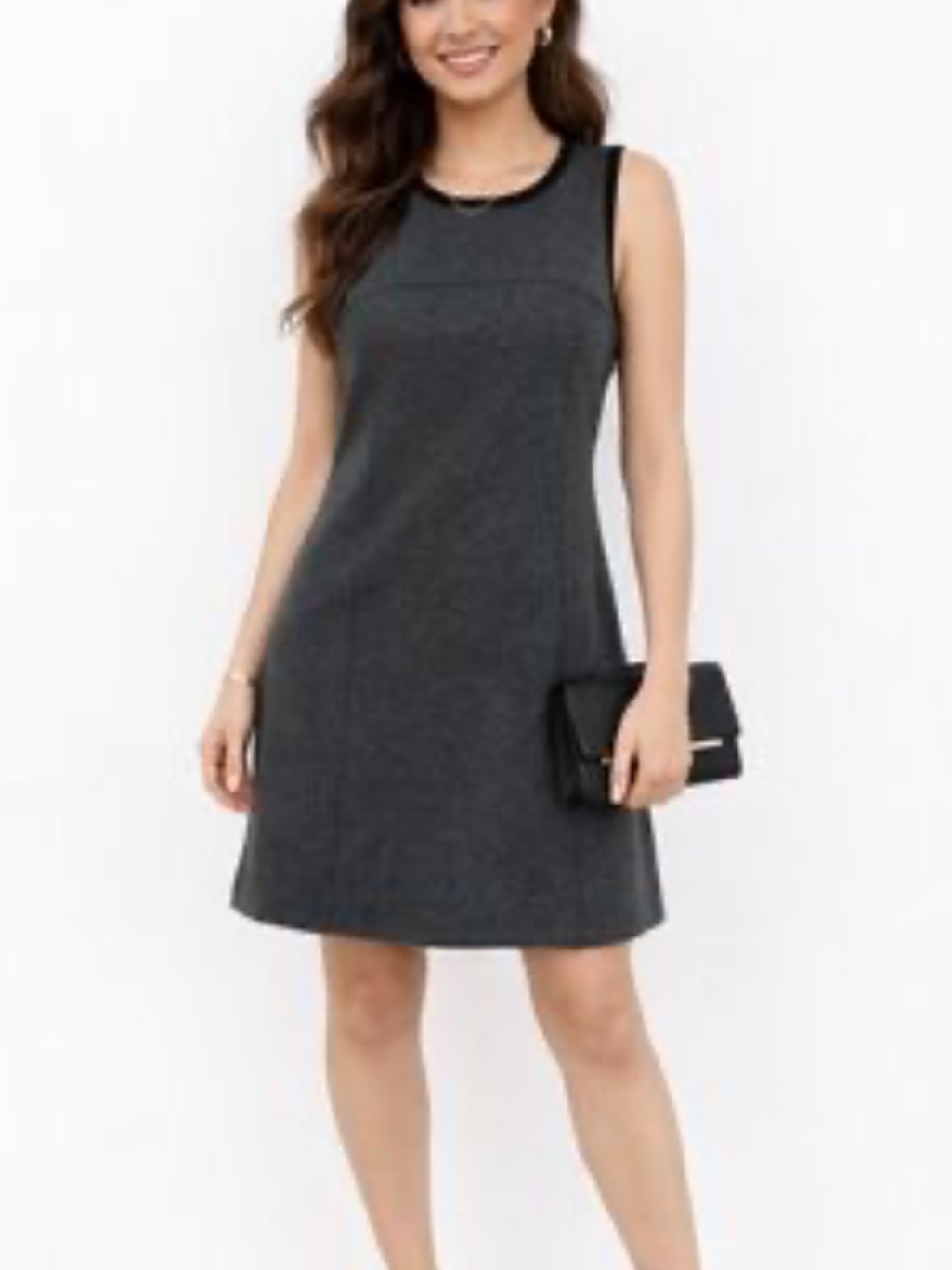 Theory Charcoal Gray Sleeveless Shift Mini Dress